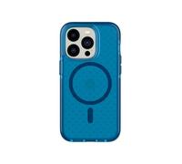 tech21 iPhone 14 Pro EVO Check Compatible con MagSafe - Funda Protectora Delgada Que Absorbe los Golpes con protección FlexShock de 16 pies contra caídas y Botones adicionales, Azul clásico