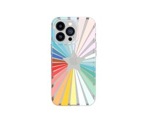tech21 T21-9352 EVO Art Rainbow Sunburst para iPhone 13 Pro - Funda Protectora para teléfono con Ilustraciones exclusivas y protección contra caídas de 12 pies, Estampado de arcoíris