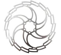 TECHAUTO Freno de Disco de Bicicleta, Acero Inoxidable, MTB, Bicicleta de Carretera, 160mm, 180mm, 203mm, Ligero, 6 Pernos, Rotor G3(2pcs 203 Silver)