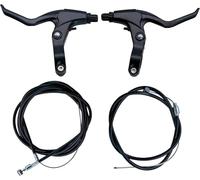 TECHAUTO Juego de Frenos MTB BMX para Bicicleta V, Juego de Pinzas de montaña, tracción Lineal con Pastillas de Freno, Herramienta de instalación de Palanca(Lever with Wire)