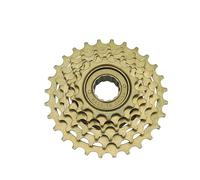 TECHAUTO Rueda Libre MTB 5/6/7/8 28T 32T, Plegable,con posicionamiento Giratorio, Engranaje de Velocidad Variable, Rosca de Acero Inoxidable.(6s 14-28T Brown A)