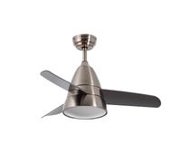 TECHBREY Ventilador de Techo con Luz LED Industrial Plata, 91cm de diámetro, 3 Aspas Plateadas, Silencioso, 6 Velocidades, Mando a distancia, Temporizador, CCT, 15W [Clase de eficiencia energética F]
