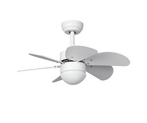 TECHBREY Ventilador de Techo Orion con Plafón LED y Mando a Distancia, 6 Velocidades, Temporizador, Silencioso, Color Blanco 81cm Motor DC 6 Aspas Sistema Reverse Air Dual, Modos Verano e Invierno