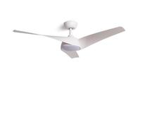 TECHBREY Ventilador de Techo Silencioso Eubea 132cm Motor DC Blanco Mando a Distancia Con Luz No Blanco