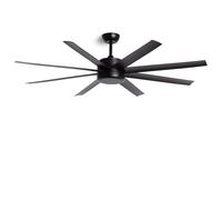 TECHBREY - Ventilador de Techo Silencioso Hidra 157cm | Motor DC Eficiente | 6 Velocidades | Función Verano/Invierno | Mando a Distancia | Opción de Luz LED, Metal, Negro