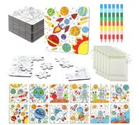 TECHEEL 24 puzles para pintar, rompecabezas en blanco para pintar, regalos de cumpleaños y Navidad (espacio)