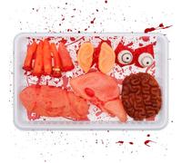 TECHEEL Accesorios de sangre para Halloween, partes del cuerpo con sangre falsas, partes del cuerpo separadas, partes del cuerpo rotas, accesorios de Halloween para fiestas de casa embrujadas, piezas