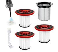 techextra 4 filtros de repuesto para aspiradoras Bosch Unlimited Serie 7, BSS715CARP/ BBS711W, 12040193, 3 filtros HEPA lavables de 1 prefiltro de acero inoxidable, 1 cepillo de limpieza