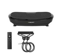 Techfit Placa vibratoria, 200 W, 99 Niveles, con Mando a Distancia, Bandas elásticas, Altavoz Bluetooth, Pantalla, programas LED, P1-P5, Capacidad 150 kg, Dim 78 x 42 x 14 cm, Entrenamiento de Cuerpo