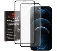 TECHGEAR [2 Piezas Antireflejo Protector de Pantalla para iPhone 12 Pro Max - Mate 3D Vidrio Edición Cobertura Completa Vidrio Templado Compatible con Apple iPhone 12 Pro Max