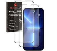 TECHGEAR [2 Piezas] Vidrio Templado Compatible con iPhone 14 (6,1"), 3D Protector de Pantalla Vidrio HD [Dureza 9H] [Resistente a los arañazos] [Sin Burbuja] [Pantalla Completa]