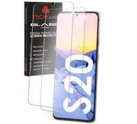 TECHGEAR [2 Piezas] Vidrio Templado Compatible con Samsung Galaxy S20, Protector de Pantalla Vidrio HD [Compatible con Huellas Dactilares] [Dureza 9H] [Resistente a los arañazos] [Sin Burbuja]