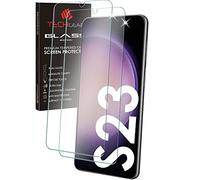 TECHGEAR [2 Piezas] Vidrio Templado Compatible con Samsung Galaxy S23, Protector de Pantalla Vidrio HD [Compatible con Huellas Dactilares] [Dureza 9H] [Resistente a los arañazos] [Sin Burbuja]