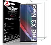 TECHGEAR [3 Piezas] Protector de Pantalla Compatible con OPPO Find X3 Neo 5G [Screen Angel] Alta Definición TPU Protector de Pantalla [Sin Burbuja] con Cobertura Completa inclusiva Pantalla Curva