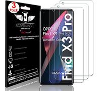 TECHGEAR [3 Piezas] Protector de Pantalla Compatible con Oppo Find X3 Pro 5G [Screen Angel] Alta Definición TPU Protector de Pantalla [Sin Burbuja] con Cobertura Completa inclusiva Pantalla Curva