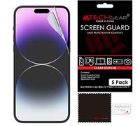 TECHGEAR [5 Piezas] Protector de Pantalla Compatible con iPhone 14 Pro MAX 6,7" Protector de Pantalla [Alta Definición][Resistente arañazos] [Sin Burbuja]