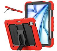 TECHGEAR ArmourSHIELD - Carcasa compatible con Apple iPad Air 11 (M3 2025 / M2 2024), resistente e integral, antigolpes, con soporte plegable y protector de pantalla, funda escolar y trabajo, color