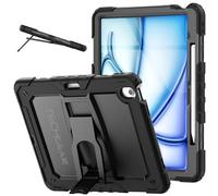 TECHGEAR ArmourSHIELD - Funda para Apple iPad Air de 13 pulgadas M3/M2 (2025/2024), cuerpo completo, resistente, a prueba de golpes, con soporte plegable y protector de pantalla, color negro