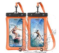 TECHGEAR Bolsa impermeable para teléfono, [2 unidades] Funda flotante IPX8 para natación, bolsa impermeable para teléfono con cordón compatible con iPhone 16e, 16, 15, 14, 13, 12, Samsung Galaxy S25