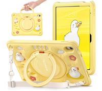 TECHGEAR BubblyToons Duck - Funda para iPad de 11 pulgadas A16 (11ª generación 2025) y 10.9 pulgadas (10ª generación 2022) divertida y resistente funda para iPad para niños con soporte, agarre