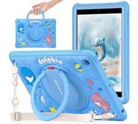 TECHGEAR BubblyToons - Funda infantil para Apple iPad de 10.2 pulgadas - 2021/2020/2019 [9ª/8ª/7ª generación] Funda suave y resistente apta para niños con soporte giratorio y soporte de mano con