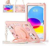 TECHGEAR BubblyToons - Funda para iPad de 11 pulgadas A16 (11ª generación 2025) y 10.9 pulgadas (10ª generación 2022), bonita funda a prueba de golpes para niños con soporte de 360 grados, agarre de