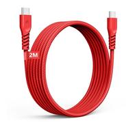 TECHGEAR Cable cargador largo USB C a USB C Cable C a C trenzado resistente de 60 W Carga rápida Cable de datos tipo C Compatible con iPhone 15, iPad Pro 2022, MacBook Pro, Samsung S24/S23/S22/A14/A54