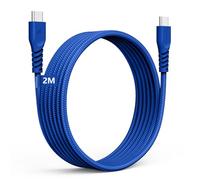 TECHGEAR Cable cargador largo USB C a USB C Cable trenzado C a C FUERTE de 60 W Carga rápida Cable de datos tipo C Compatible con iPhone 15, iPad Pro 2022, MacBook Pro, Samsung S24/S23/S22/A14/A54, Ho