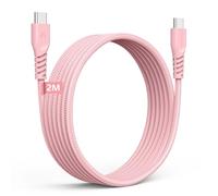 TECHGEAR Cable cargador largo USB C a USB C Cable trenzado C a C FUERTE de 60 W Carga rápida Cable de datos tipo C Compatible con iPhone 15, iPad Pro 2022, MacBook Pro, Samsung S24/S23/S22/A14/A54, Ho