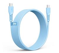 TECHGEAR Cable cargador largo USB C a USB C Cable trenzado C a C FUERTE de 60 W Carga rápida Cable de datos tipo C Compatible con iPhone 15, iPad Pro 2022, MacBook Pro, Samsung S24/S23/S22/A14/A54, Ho