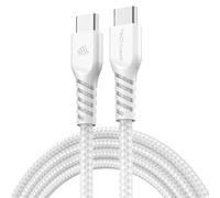 TECHGEAR Cable cargador USB C a USB C Cable trenzado C a C FUERTE de 60 W Carga rápida Cable de datos tipo C Compatible con iPhone 15, iPad Pro 2022, iPad 10th 2022, MacBook Pro, Samsung S24/S23/S21/A