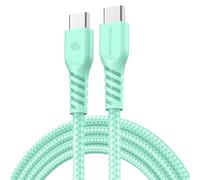 TECHGEAR Cable cargador USB C a USB C Cable trenzado C a C FUERTE de 60 W Carga rápida Cable de datos tipo C Compatible con iPhone 15, iPad Pro 2022, iPad 10th 2022, MacBook Pro, Samsung S24/S23/S21/A