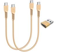 TECHGEAR Cable Cargador USB C a USB C de 60 W (30 cm + 30 cm + Adaptador) Cable Trenzado Fuerte Tipo C a C Cable de Datos de Carga rápida Compatible con iPhone 15, iPad Pro 2022, MacBook Pro, Samsung