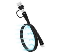 TECHGEAR Cable de carga magnético 2 en 1 de 100 W USB A/C a USB C, cable de carga rápida 5 A, compatible con MacBook Pro/Air, iPad Air/Pro 2024, iPhone 16, Galaxy S25 Ultra, Pixel 9, PS5, Switch (30