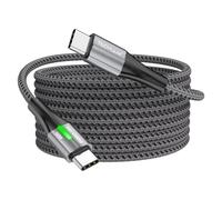 TECHGEAR Cable de carga USB C a USB C, [3 m] 100 W PD3.0 tipo C cable de carga rápida LED indicador de luz LED cable de teléfono para MacBook Pro, iPad Air, iPhone 16 15 Pro Max S25 S24 Ultra, Pixel 9