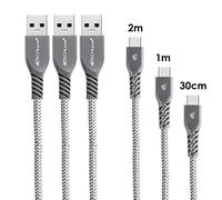 TECHGEAR Cable USB C (30cm/1m/2m) USB Tipo C Fuerte Cable de Cargador y Sincronización Compatible con Samsung Tab S6 Lite, Tab A8 2022, Tab A7, Tab A 10.1", Tab A 10.5", Tab S7 S7 Plus S6 S5e S4 S3