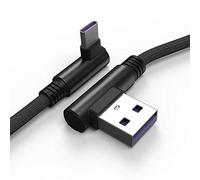 Techgear - Cable USB C (90 grados), color negro