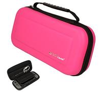 TECHGEAR Carcasa Compatible con Nintendo Switch OLED / Switch - Funda Dura Protectora de Viaje y Llevar para Nintendo Switch / OLED + Joy-con reguladores + Tarjetas de Juego + Accesorios [Rosa]