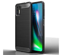 Techgear - Carcasa protectora de TPU para Moto G9 Plus (fibra de carbono, flexible, a prueba de golpes, ultra fina, suave, con detalles de fibra de carbono, diseñada para Motorola Moto G9 Plus