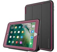 TECHGEAR D-Fence Funda Compatible con el iPad 9.7" 2018/2017 - Funda Protectora Delgada Resistente al Impacto - Carcasa Niños Escuelas Constructores Trabajadores (Púrpura)