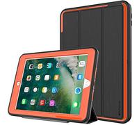 TECHGEAR D-Fence Funda Compatible con el iPad 9.7" 2018/2017 - Funda Protectora Delgada Resistente al Impacto - Carcasa Niños Escuelas Constructores Trabajadores (Naranja)