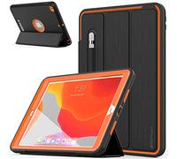 TECHGEAR D-Fence Funda Compatible con iPad 10.2 [9a / 8a / 7a generación] 2021/2020/2019, Funda Protectora Delgada Resistente al Impacto iPad 9/8/7, Niños Escuelas Constructores Trabajadores (Naranja)