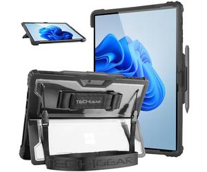 TECHGEAR DuraTUFF - Funda para Microsoft Surface Pro 4 5 6 7 7+ [compatible con teclado distintivo] Funda resistente y resistente a prueba de golpes con correa de mano, correa para el hombro, funda de