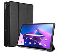 TECHGEAR Funda Compatible con Lenovo Tab M10 Plus 2022 (10.6") TB125 / TB128 - Carcasa con Soporte Plegable Triple con protección en la Esquina [Auto-Sueño/Estela] - Negro
