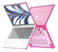 TECHGEAR Funda Compatible con MacBook Air de 13,6 Pulgadas 2024/2022 Funda Protectora Rígida a Presión con Soporte para Modelo A3113 (M3) / A2681 (M2) Funda Resistente Transparente a Prueba de Golpes