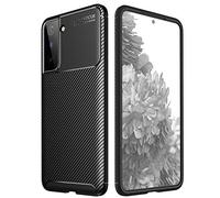 TECHGEAR Funda Compatible con Samsung Galaxy S21 Plus [Funda CarbonFlex] Carcasa con Fibra de Carbono Anti-Choques Duradero y Diseño de Fácil Agarre [Compatible con Carga Inalámbrica] - Negro