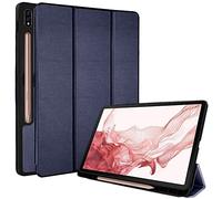 TECHGEAR Funda Compatible con Samsung Galaxy Tab S8 11.0" (SM-X700 / SM-X706) [Soporta Cargar Pencil] Carcasa con Soporte Plegable Triple con protección en la Esquina [Auto-Sueño/Estela] - Azul