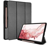 TECHGEAR Funda Compatible con Samsung Galaxy Tab S8 11.0" (SM-X700 / SM-X706) [Soporta Cargar Pencil] Carcasa con Soporte Plegable Triple con protección en la Esquina [Auto-Sueño/Estela] - Gris