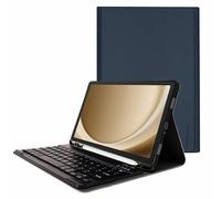 TECHGEAR Funda con teclado para Samsung Galaxy Tab A9 Plus de 11 pulgadas (SM-X210 / SM-X215) [Strike Folio] Funda de piel sintética con teclado QWERTY inalámbrico Bluetooth desmontable UK y soporte