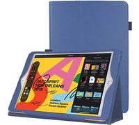 TECHGEAR Funda de Cuero Diseñado para iPad 10.2" 2021/2020/2019 (9ª/8ª/7ª generación), Funda de Cuero PU Protectora Soporte y Correa de Mano, Carcasa con Auto-Sueño/Estela Función [Azul Claro]